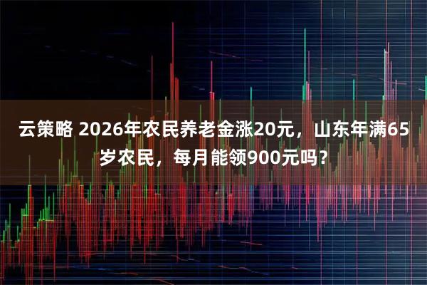 云策略 2026年农民养老金涨20元，山东年满65岁农民，每月能领900元吗？