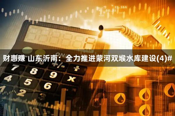 财惠赚 山东沂南：全力推进蒙河双堠水库建设(4)#